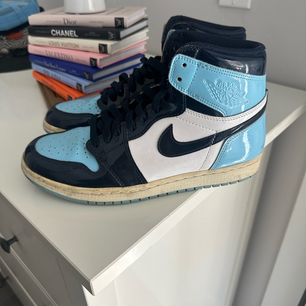 Nike Air Jordan High-Top Sneakers - Navy, Light Blue, White